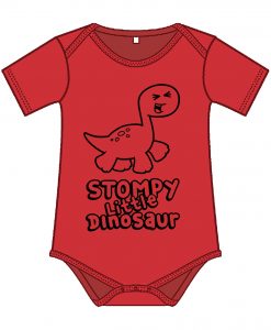 Stompy dino babygrow red