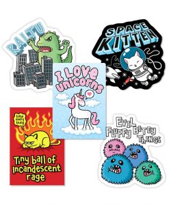 Creatures Set of Five bespoke Stickers.