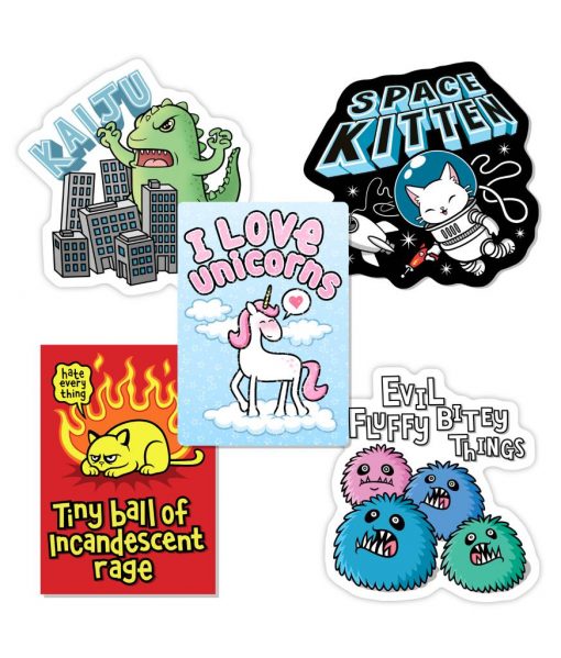 Creatures Set of Five bespoke Stickers.