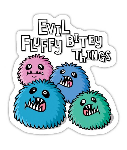 Evil fluffy bitey Bespoke vinyl sticker
