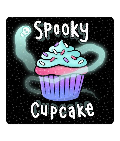 spooky cupcake sparkly sticker image
