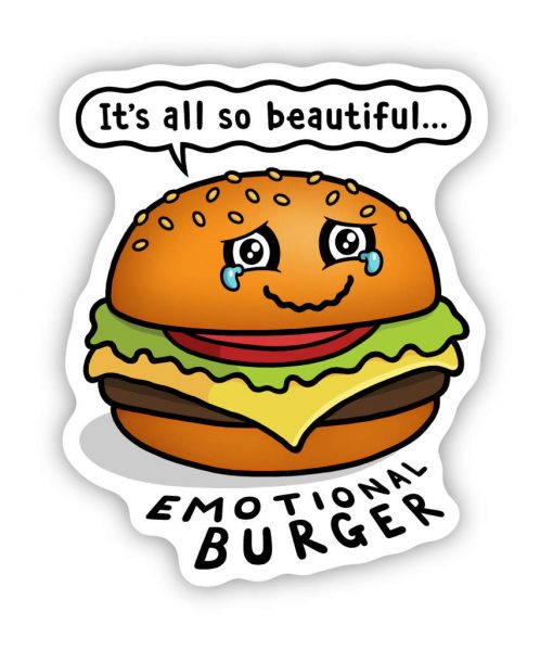 Emotional Burger bespoke shaped vinyl sticker