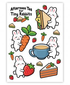 bunny A5 vinyl sticker sheet image