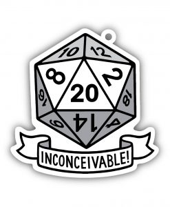 Dice double sided keyring Inconceivable side
