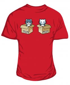 Schrodinger's Boxes women's fitted t-shirt red