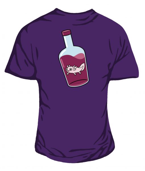 axolotl bottle women's fitted t-shirt Purple.