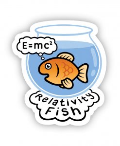 Relativity fish Acrylic Pin Badge