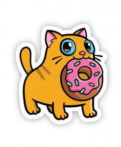 Doughnut Cat 40mm Acrylic Pin Badge.
